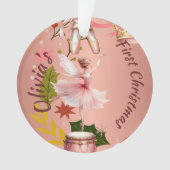 Eerste Kerst Baby ballet roos Acryl Ornament (voorkant)