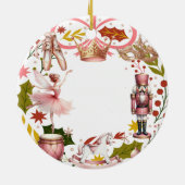 Eerste kerst Baby coquette girly roze Keramisch Ornament (Achterkant)