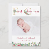 Eerste kerst, baby foto aankondiging (Voorkant)