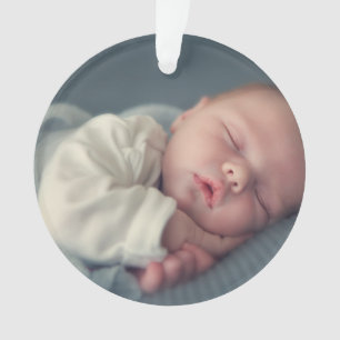 Eerste kerst baby foto geboorte statistieken ornament