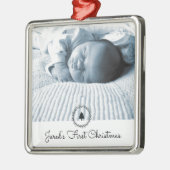 Eerste kerst Baby foto Keepsake Metalen Ornament (Links)