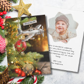 Eerste kerst Baby foto Modern Custom Vliegtuig Kaart