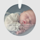 Eerste kerst baby foto monogram ornament (voorkant)