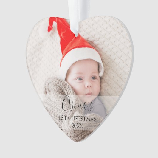 Eerste kerst baby foto naam ornament (voorkant)
