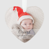 Eerste kerst baby foto naam ornament (voorkant)