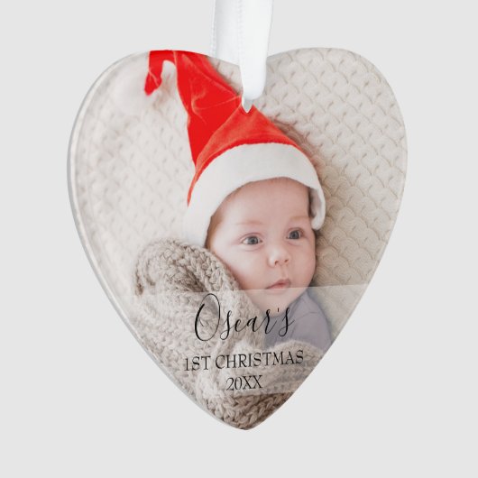 Eerste kerst baby foto naam ornament (voorkant)
