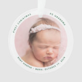 Eerste kerst Baby foto oma Keepsake Ornament (voorkant)