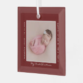 Eerste kerst Baby Foto Vakantie Keepsake Glas Ornament (Voorkant links)