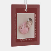 Eerste kerst Baby Foto Vakantie Keepsake Glas Ornament (Voorkant Rechts)