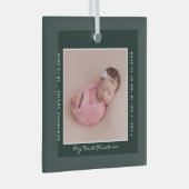 Eerste kerst Baby Foto Vakantie Keepsake Glas Ornament (Voorkant Rechts)