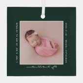 Eerste kerst Baby Foto Vakantie Keepsake Glas Ornament (Achterkant)