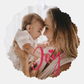 Eerste Kerst baby fotonaam modern Ornament Kaart (Voorkant)