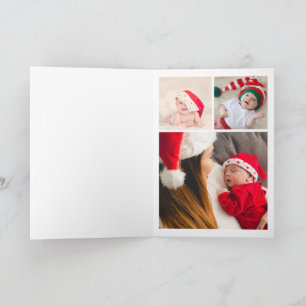 Eerste kerst baby foto's feestelijk feestdagen kaart