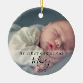 Eerste kerst baby geboorte statistieken foto keramisch ornament (Voorkant)