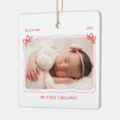Eerste kerst Baby Hand getrokken boog Lijst Keramisch Ornament (Links)