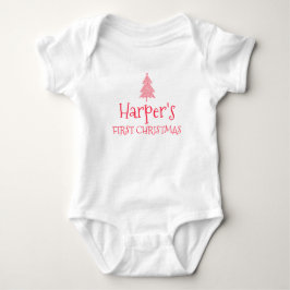 Eerste kerst baby Harper 1e Kerst naam outfit Romper