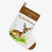 Eerste kerst baby hert grote kerstsok (Voorkant (Hangend))