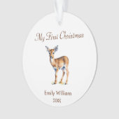 Eerste kerst baby hert ornament (voorkant)