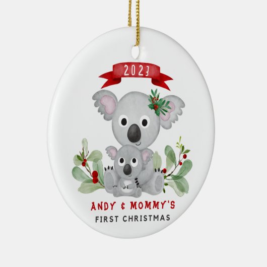 Eerste Kerst Baby & Mama Ornament (Rechts)