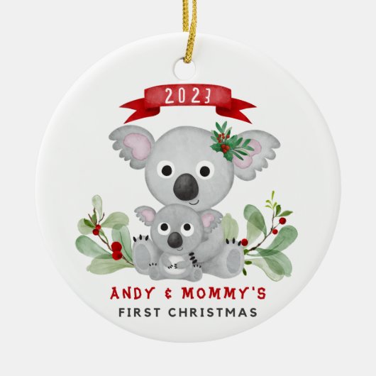 Eerste Kerst Baby & Mama Ornament (Voorkant)
