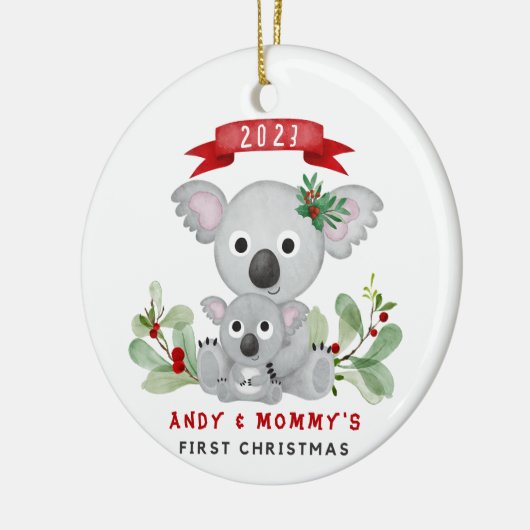 Eerste Kerst Baby & Mama Ornament (Links)