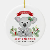 Eerste Kerst Baby & Mama Ornament (Achterkant)
