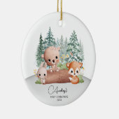 Eerste Kerst Baby Naam Ornament (Rechts)