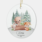 Eerste Kerst Baby Naam Ornament (Links)