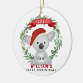 Eerste Kerst Baby Naam Ornament (Links)