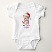 Eerste kerst Baby, schattige kattenkerst BabySuits Romper (Voorkant)