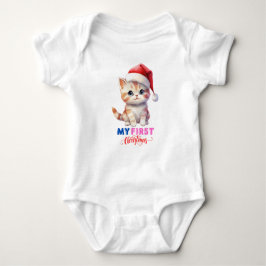 Eerste kerst Baby, schattige kattenkerst BabySuits Romper
