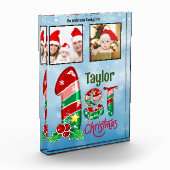 Eerste kerst Baby Twee foto's Aangepast fotoblok (Links)