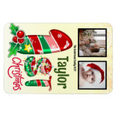 Eerste kerst Baby Twee foto's op maat Magneet (Horizontaal)