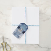 Eerste kerst, Babyhert, Winterlandschap Cadeaulabel (Met Touw)