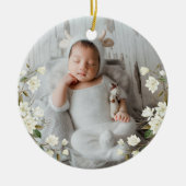 Eerste kerst babylijst foto keramisch ornament (Voorkant)
