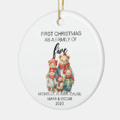 Eerste kerst Beer Familie van vijf Keramisch Ornament (Links)