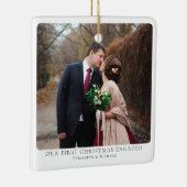 Eerste kerst betrokken minimale foto keramisch ornament (Rechts)