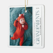 Eerste kerst bevorderde grootouders Daddy foto Keramisch Ornament (Links)