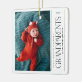 Eerste kerst bevorderde grootouders papa foto keramisch ornament (Links)
