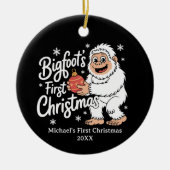 Eerste kerst BigFoot Sasquatch Funny Custom Keramisch Ornament (Voorkant)