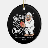 Eerste kerst BigFoot Sasquatch Funny Custom Keramisch Ornament (Links)