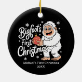 Eerste kerst BigFoot Sasquatch Funny Custom Keramisch Ornament (Achterkant)