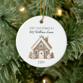 Eerste kerst bij New Home Gingerbread House Keramisch Ornament