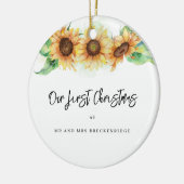 Eerste Kerst Bloemen Zonnebloem Feestdagen Keramisch Ornament (Links)