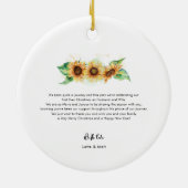Eerste Kerst Bloemen Zonnebloem Feestdagen Keramisch Ornament (Achterkant)