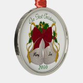 Eerste kerst bruiloft klokken Ornament (Rechts)