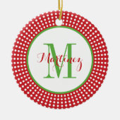 Eerste Kerst Bruiloft Monogram Foto Ornament (Voorkant)