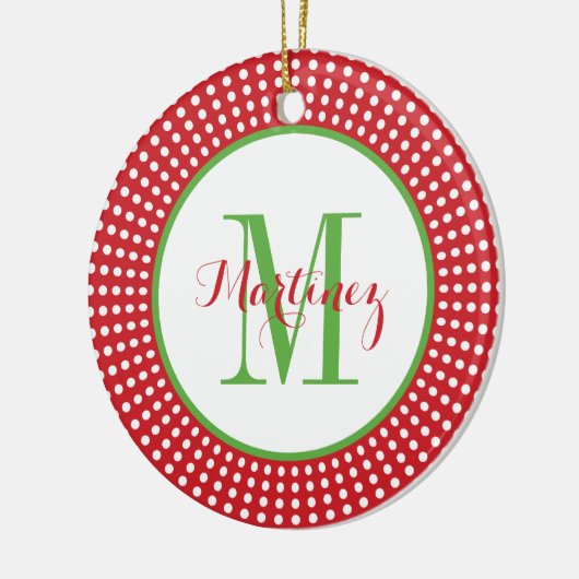 Eerste Kerst Bruiloft Monogram Foto Ornament (Links)