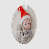 Eerste kerst cadeau baby foto naam ornament (voorkant)