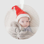 Eerste kerst cadeau baby foto naam ornament (achterkant)